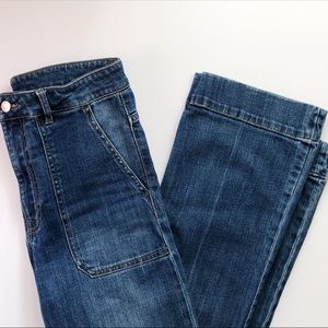 H&M &denim Patch Pocket Flare Jeans Size 8